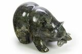 Realistic, Polished Labradorite Bear with Fish #308433-1